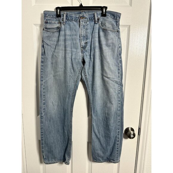 Levi's 514 Men's Straight Leg Denim Jeans 36x32 Light Stone Wash Blue - Picture 1 of 5
